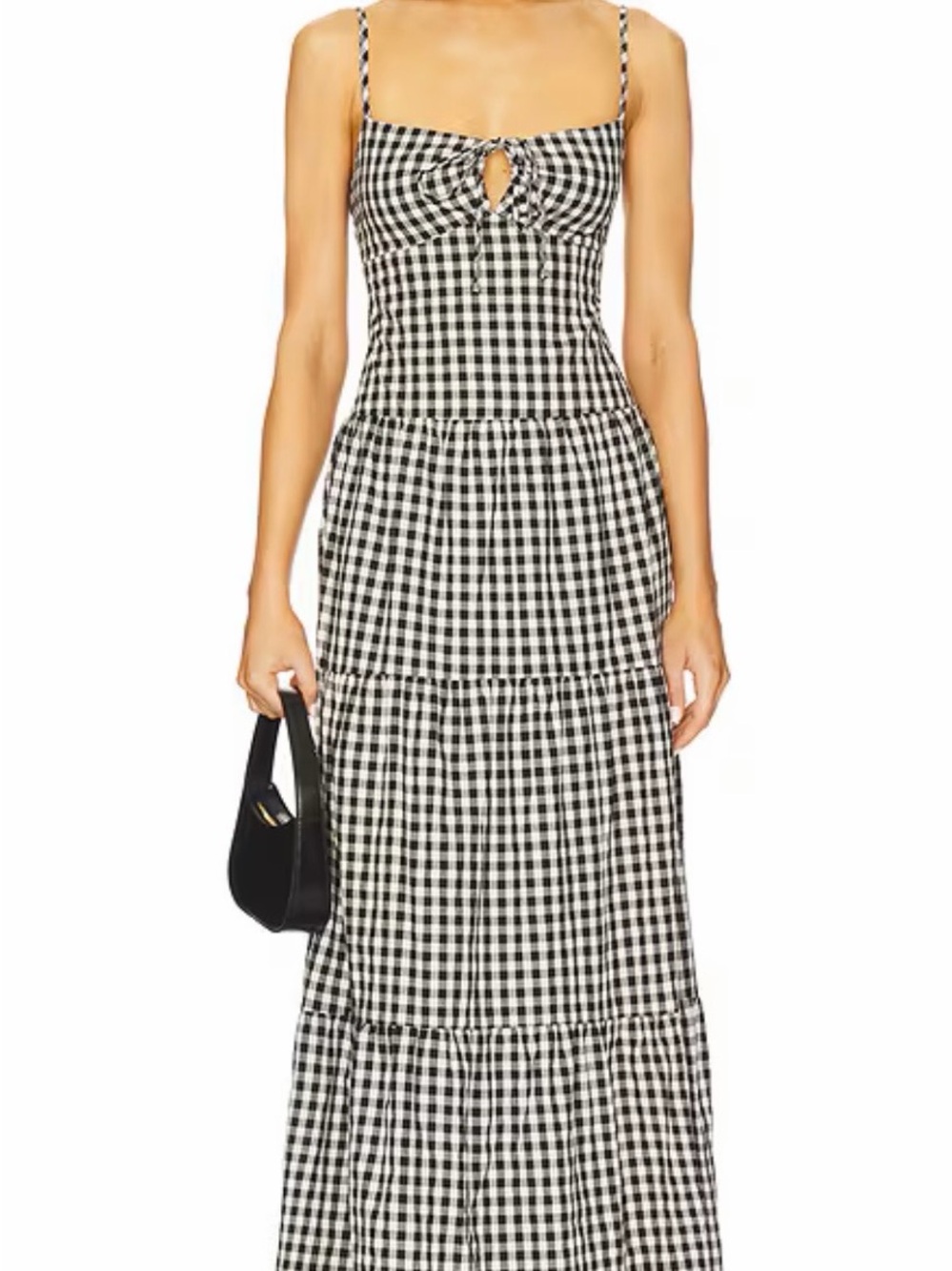 REVOLVE Black and White Gingham Maxi Dress